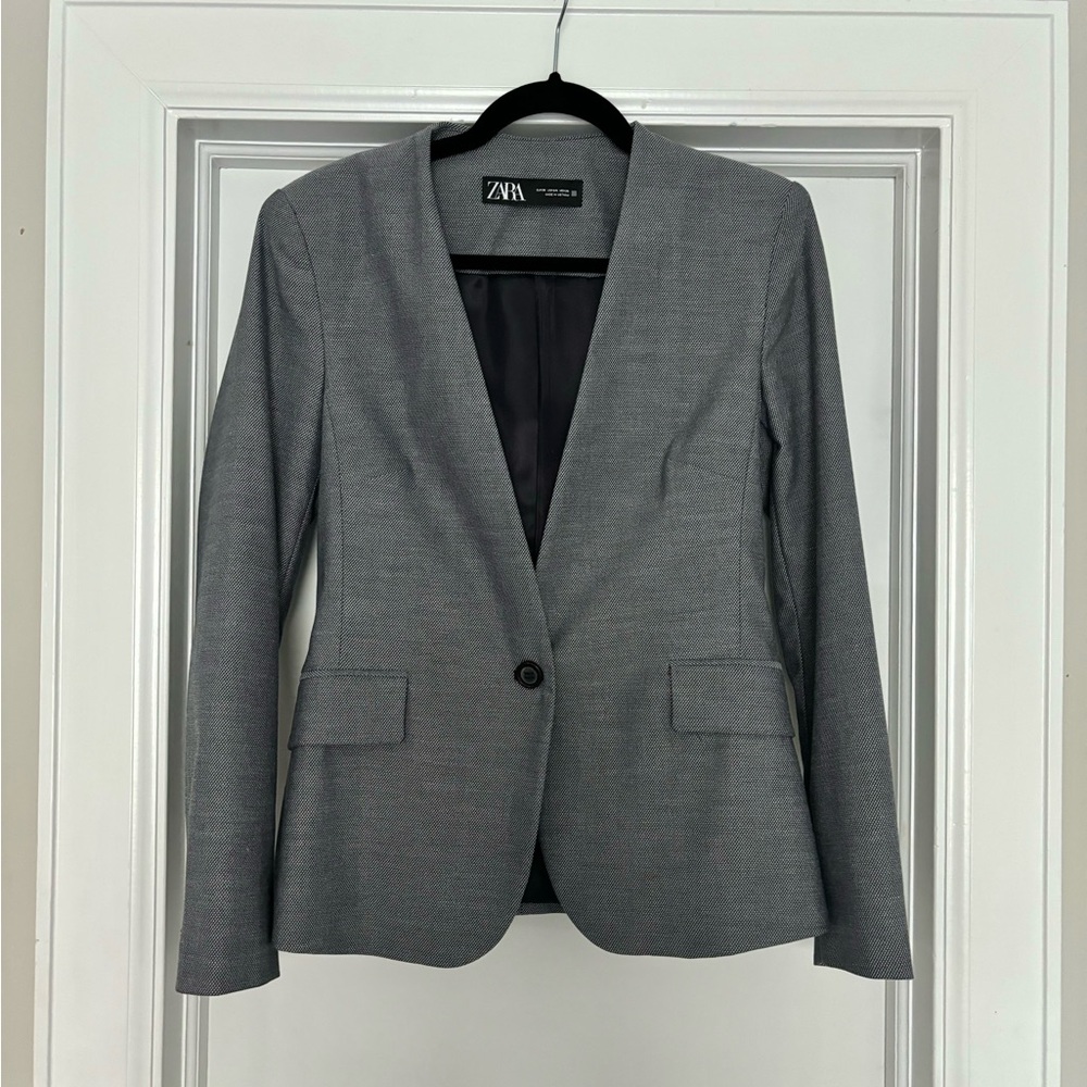Zara Collarless Blazer